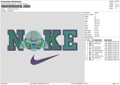 Nike Buzz V2 Embroidery File 6 sizes
