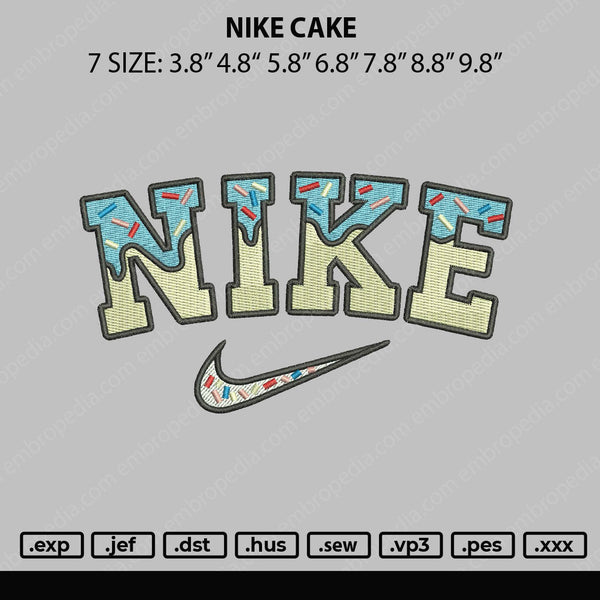Nike Cake Embroidery File 7 sizes