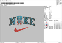 Nike C America V2 Embroidery File 6 sizes