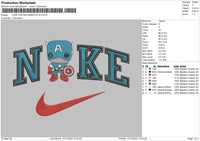 Nike C America V2 Embroidery File 6 sizes