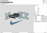 Nike Car 0906 Embroidery Machine Design File 6 sizes
