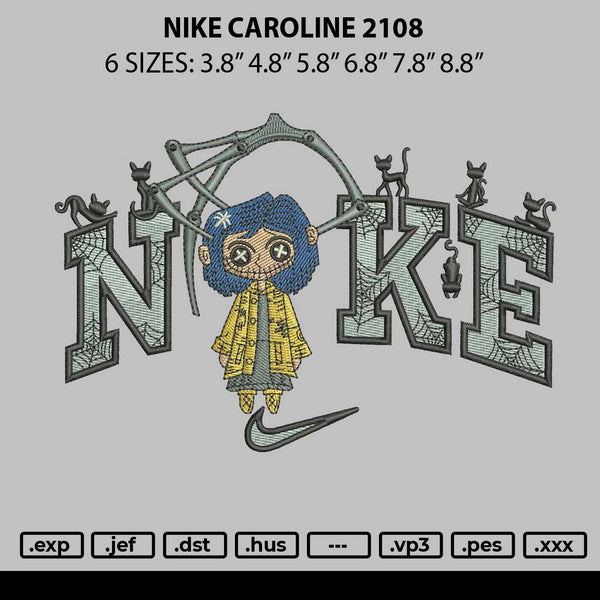 Nike Caroline 2108 Embroidery File 6 sizes