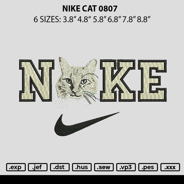 Nike Cat 0807 Embroidery File 6 sizes