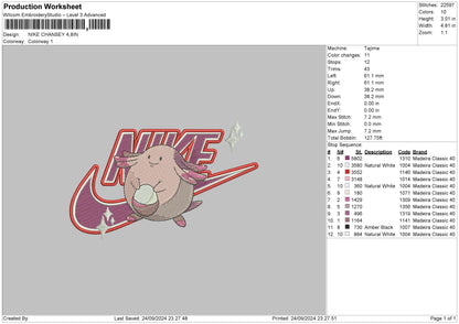 Nike Chansey Embroidery File 6 sizes