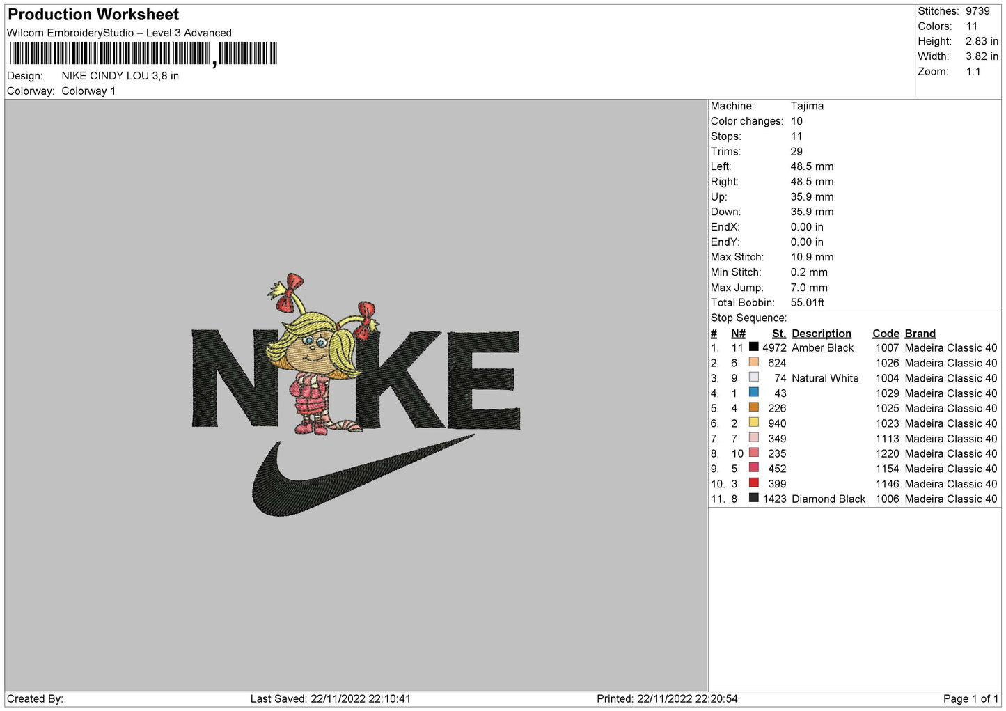 Nike Cnady L Embroidery File 6 sizes