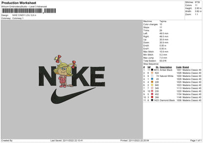 Nike Cnady L Embroidery File 6 sizes