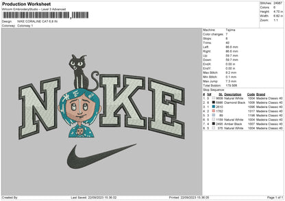 Nike Coralcat Embroidery File 6 sizes