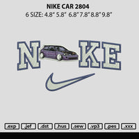 Nike Car 2804 Embroidery File 6 sizes