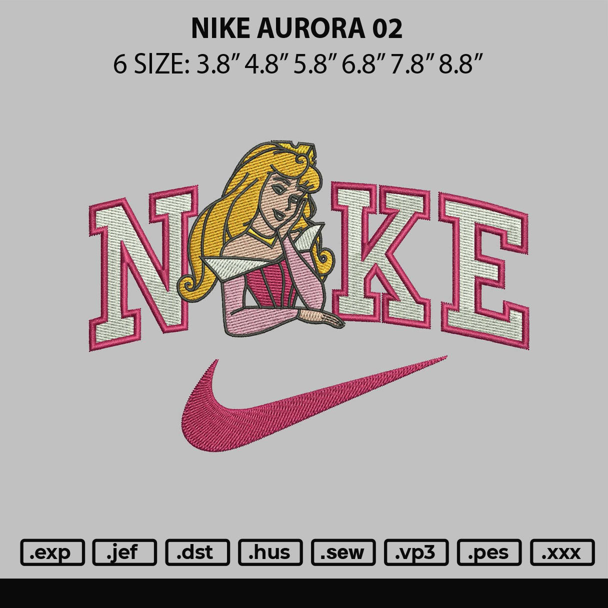 Nike Aurora 02 Embroidery File 6 sizes
