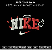 Nike Devil Bold Embroidery File 7 Size