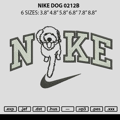 Nike Dog 0212b Embroidery File 6 sizes