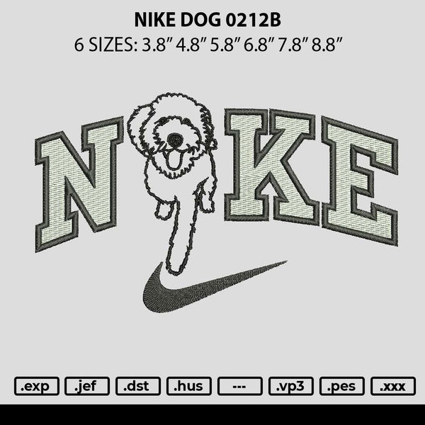 Nike Dog 0212b Embroidery File 6 sizes