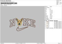 Nike Dog 1510 Embroidery File 6 Sizes