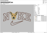 Nike Dog 1510 Embroidery File 6 Sizes