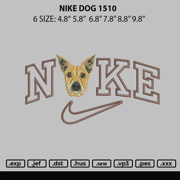 Nike Dog 1510 Embroidery File 6 Sizes