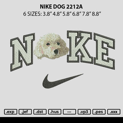 Nike Dog 2212a Embroidery FIle 6 sizes