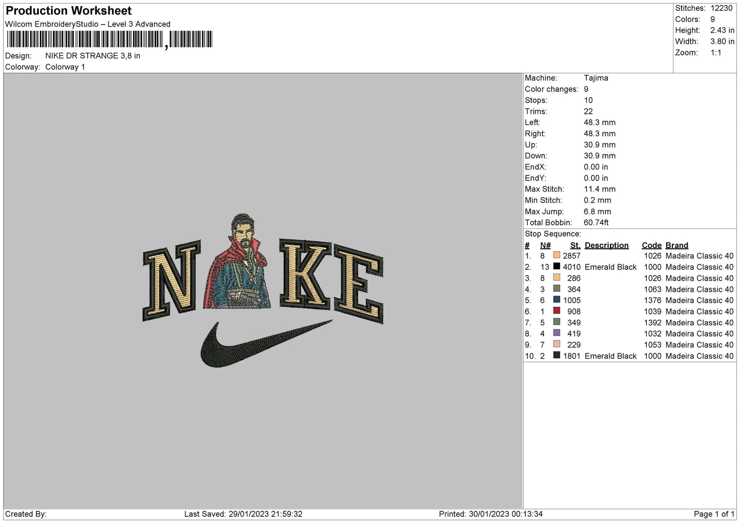 Nike Strange Embroidery File 6 sizes
