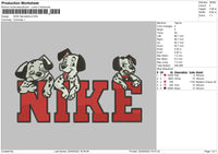 Nike Dalmation Embroidery File 5 sizes
