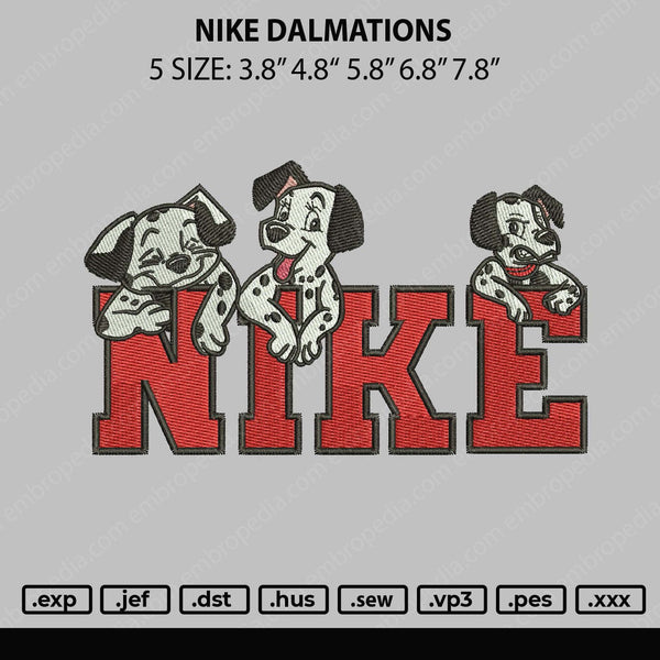 Nike Dalmation Embroidery File 5 sizes