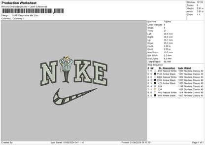 Nike Man Glass Embroidery File 6 sizes