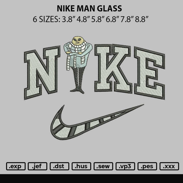 Nike Man Glass Embroidery File 6 sizes