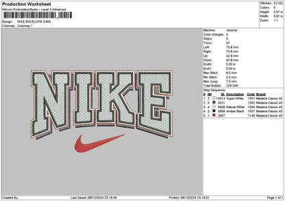 Nike 0812 Embroidery File 6 sizes