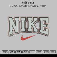 Nike 0812 Embroidery File 6 sizes