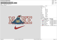 Nike Eeyore Xmas Embroidery File 6 sizes