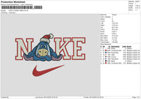 Nike Eeyore Xmas Embroidery File 6 sizes