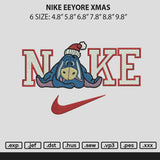 Nike Eeyore Xmas Embroidery File 6 sizes