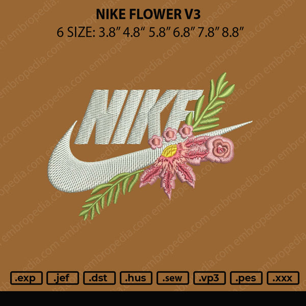 Nike Flower V3 Embroidery File 6 sizes