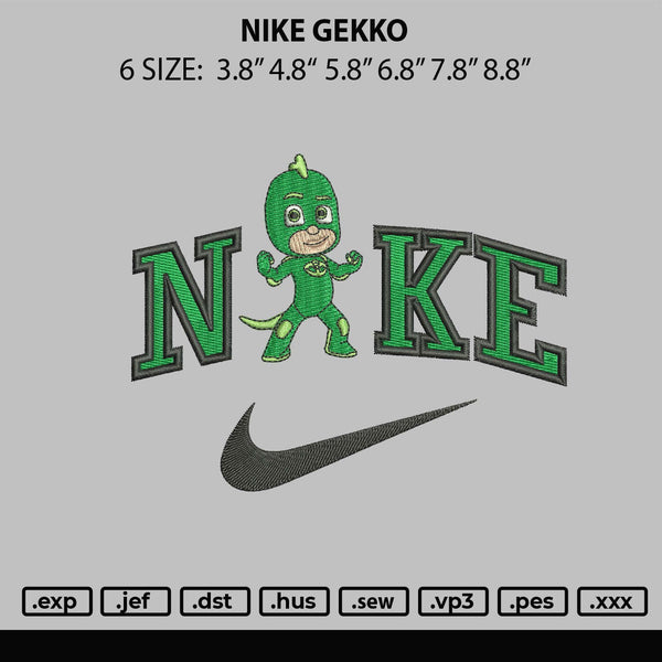 Nike Gekko Embroidery File 6 sizes