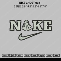 Nike Ghost 002 Embroidery File 5 sizes