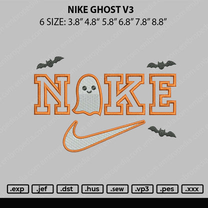 Nike Ghost V3 Embroidery File 6 sizes
