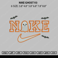 Nike Ghost V3 Embroidery File 6 sizes
