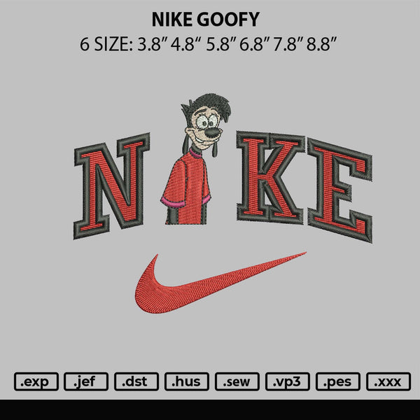 Nike Goofy Embroidery File 6 sizes