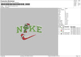 Nike Grinch Xmas 02 Embroidery File 6 sizes