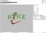 Nike Grinch Xmas 02 Embroidery File 6 sizes