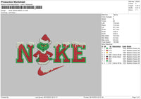 Nike Grinchmas V2 Embroidery File 6 sizes