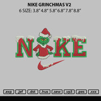 Nike Grinchmas V2 Embroidery File 6 sizes