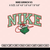 Nike Grinch V3 Embroidery File 6 sizes