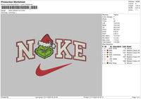 Nike Grinch v4 Embroidery File 6 sizes