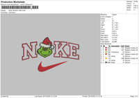 Nike Grinch V4b Embroidery File 6 sizes