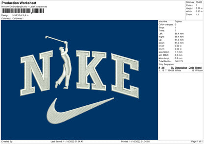 Nike Golf Embroidery File 5 sizes