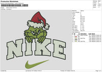 Nike Grinch V4 Embroidery File 6 sizes