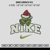 Nike Grinch V4 Embroidery File 6 sizes
