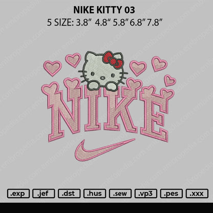Nike Kitty 03 Embroidery File 5 sizes