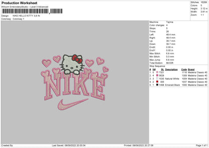 Nike Kitty 03 Embroidery File 5 sizes