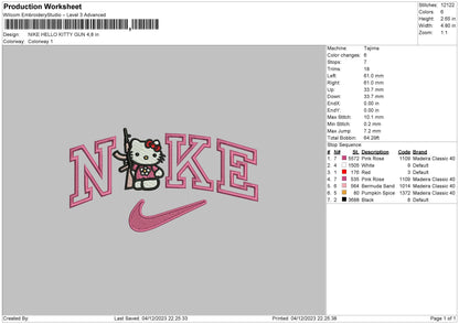 Nike Kittygun Embroidery File 6 sizes