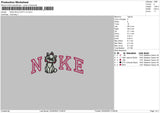 Nike Pink Kitty Embroidery File 4 size
